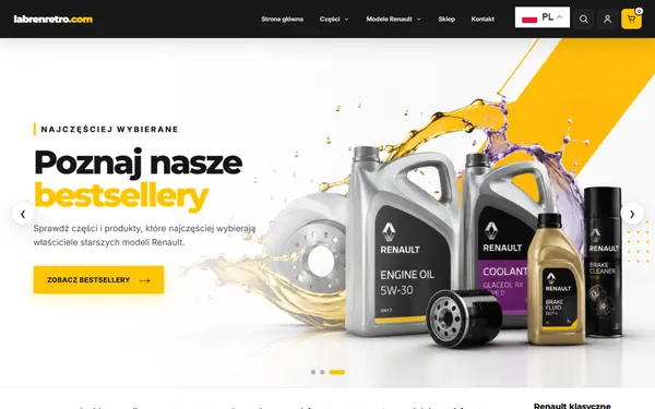 Strona główna sklepu Labren Retro z częściami do Renault